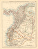 ANDEAN STATES Colombia Ecuador Panama South America JOHNSTON 1892 old map