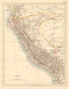 PERU with border as before Peru-Ecuador war (1941) JOHNSTON 1892 old map