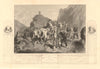 CRIMEAN WAR. Evacuating wounded soldiers from the field of battle 1860 print