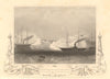 CRIMEAN WAR HMS Hecla & Arrogant attacking Eckness/Ekenas, 1854. 1860 print