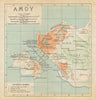 'Amoy'. Xiamen antique town city plan. China 1924 old map chart