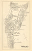 Macao antique town city sketch plan. China 1924 old map chart