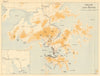 Hong Kong and Leased Territories 1941. Canton area inset 1957 old vintage map