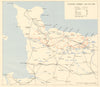 D-Day Normany landings. Situation midnight 24 July 1944. Overlord 1962 old map