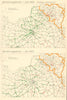 Zerstörungskarte June & July 1944 Railway Destruction France Belgium 1962 map