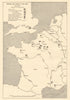 German Air Force in France June 1944 HQ locations. Operation Overlord 1962 map