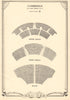 Cambridge Theatre, Covent Garden, London. Vintage seating plan 1953 old print
