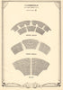 Cambridge Theatre, Covent Garden, London. Vintage seating plan 1953 old print