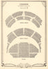 Coliseum Theatre, St Martin's Lane, London. Vintage seating plan 1953 print