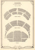 Coliseum Theatre, St Martin's Lane, London. Vintage seating plan 1953 print