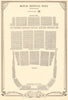 Royal Festival Hall, South Bank, London. Vintage seating plan 1953 old print