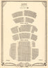 Savoy Theatre, Strand, London. Vintage seating plan 1953 old vintage print