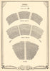 Stoll (now Peacock) Theatre, Kingsway, London. Vintage seating plan 1953 print