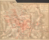 Jerusalem & environs antique town city plan. Israel 1912 old map chart
