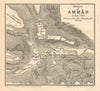 Amman citadel antique town city plan. Jabal al-Qal'a. Jordan. SMALL 1912 map