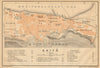 Haifa antique town city plan. Israel 1912 old vintage map chart
