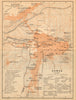 Damascus antique town city plan. Syria 1912 old vintage map chart