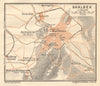 Baalbek plan. Ba'albek. Lebanon. SMALL 1912 old antique vintage map chart