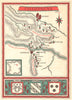 Champagne wine map. Carte vinicole 1957 old vintage plan chart