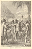 Christopher Columbus landing on San Salvador, Bahamas 1891 old antique print