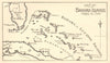 Reproduction of a 1799 Map of the Bahamas Islands 1891 old antique chart