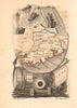 CORK antique county map by PERROT. Munster 1824 old plan chart