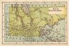 Antique miniature province map of Manitoba by K.L. Armstrong 1891 old