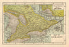 Antique miniature province map of Ontario by K.L. Armstrong 1891 old