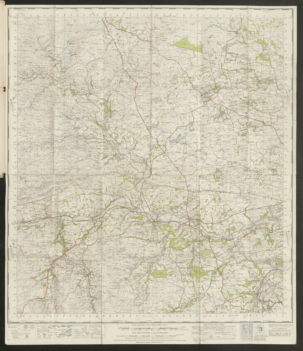 Hexham Sheet 77 Tynedale Haydon Bridge North Pennines ORDNANCE SURVEY 1947 map