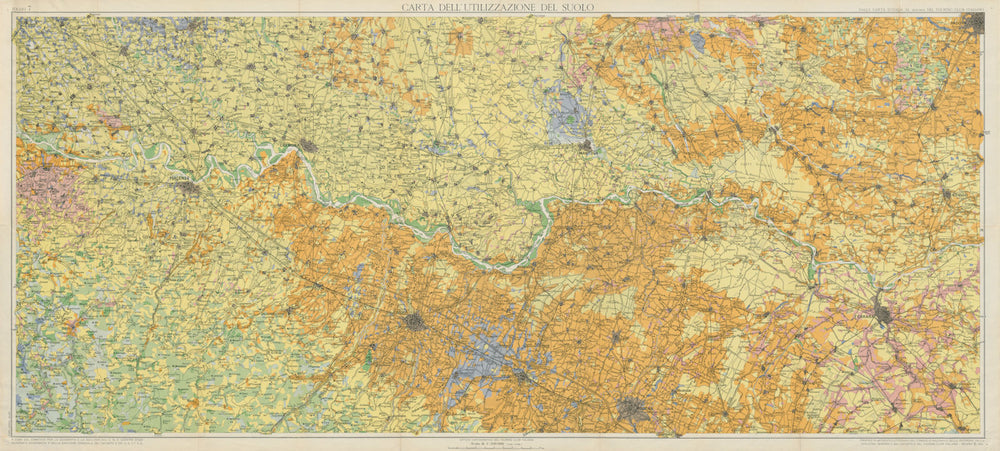 Carta Utilizzazione Suolo 7. Soil use. Piemonte Torino Pavia Turin 1963 map