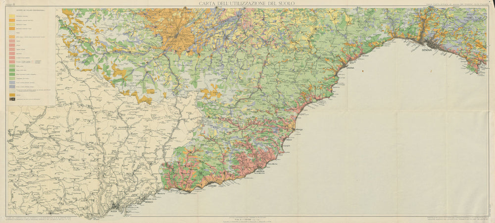 Carta Utilizzazione Suolo 8 Soil use. Ligurian Riviera di Ponente Genoa 1963 map
