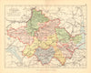 COUNTY TYRONE. Antique county map. Ulster. Northern Ireland. BARTHOLOMEW 1886