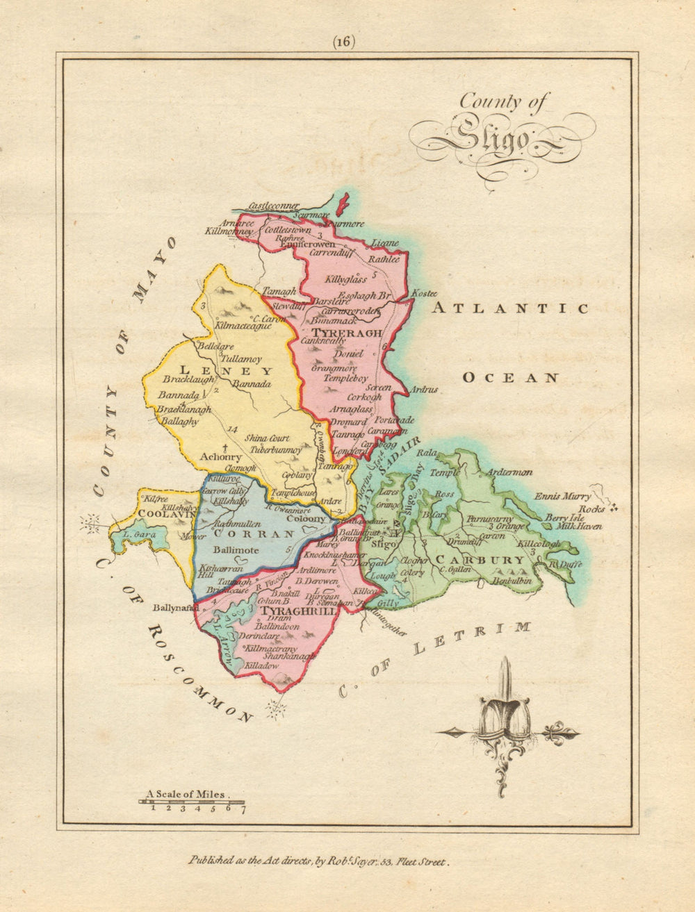 County of Sligo, Connaught. Antique copperplate map by Scalé / Sayer 1788