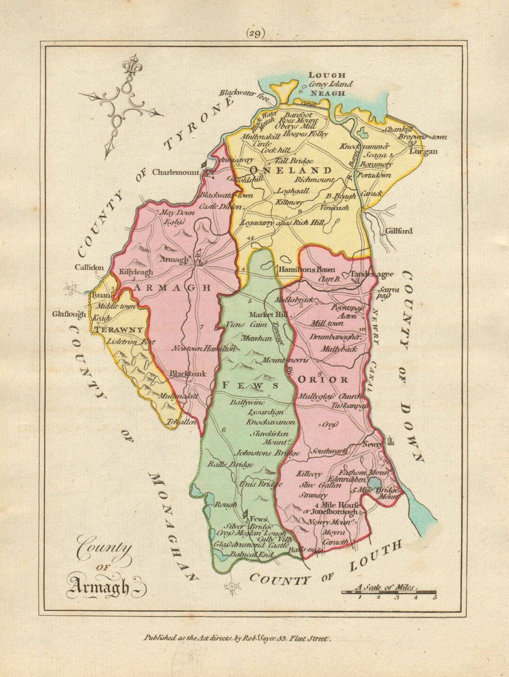 County of Armagh, Ulster. Antique copperplate map by Scalé / Sayer 1788