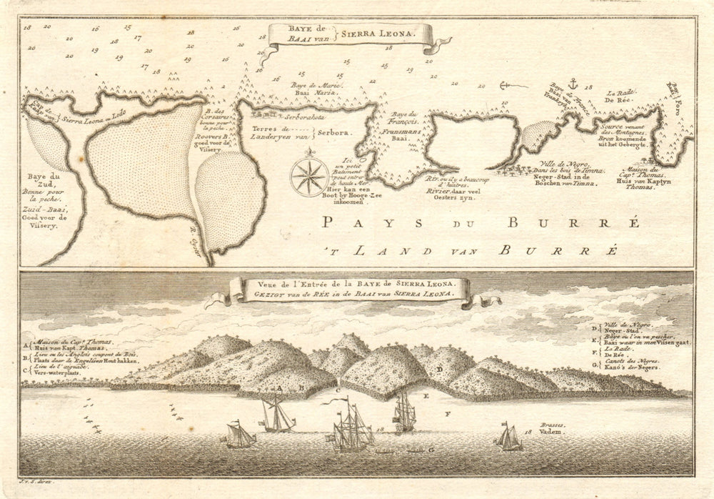 'Baye de Sierra Leona'. Freetown north shore Sierra Leone BELLIN/SCHLEY 1747 map