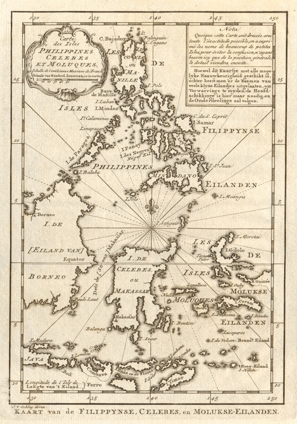 'Isles Philippines, Célèbes & Moluques'. East Indies. BELLIN/SCHLEY 1747 map