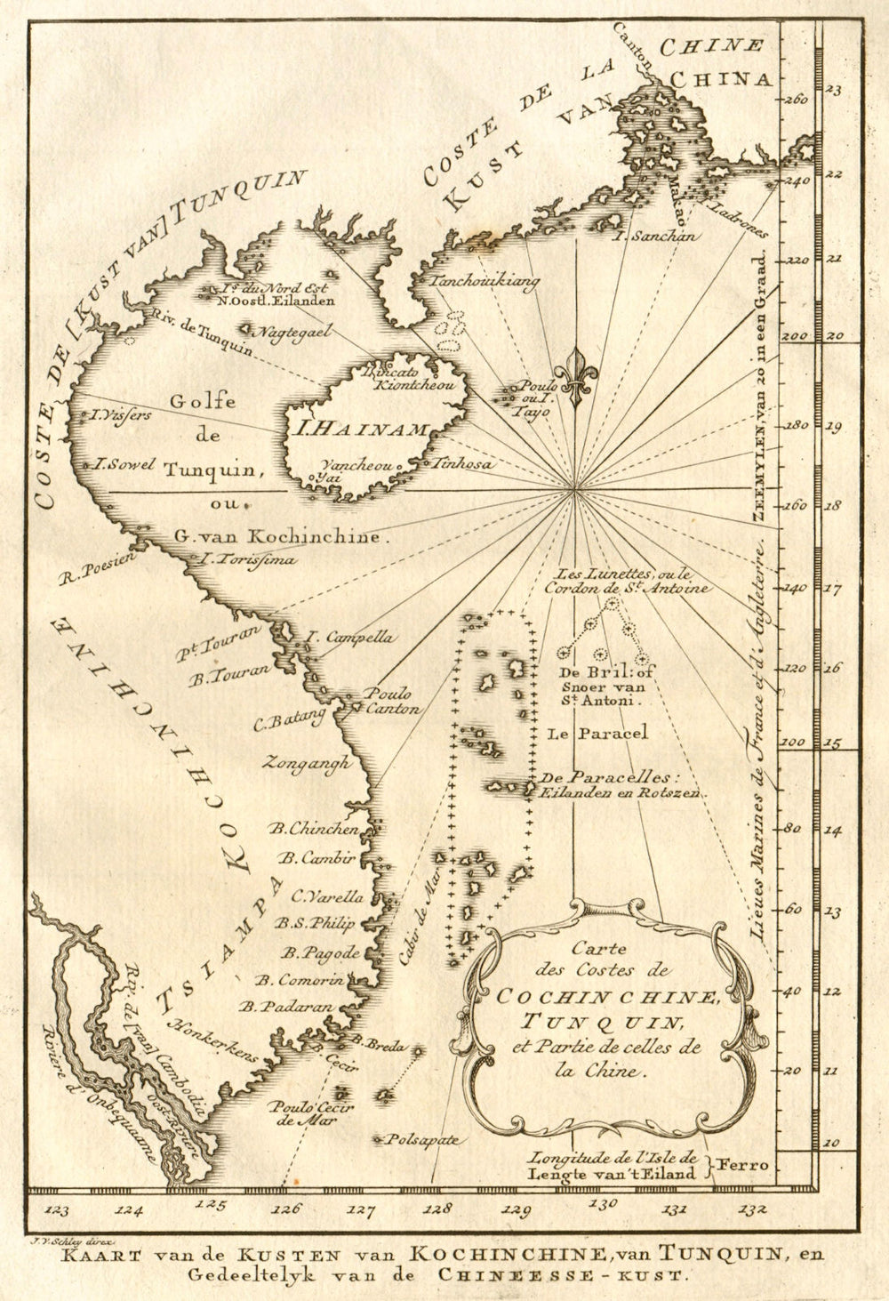 'Côtes de Cochinchine, Tunquin…'. Vietnam Tonkin Hainan. BELLIN/SCHLEY 1747 map