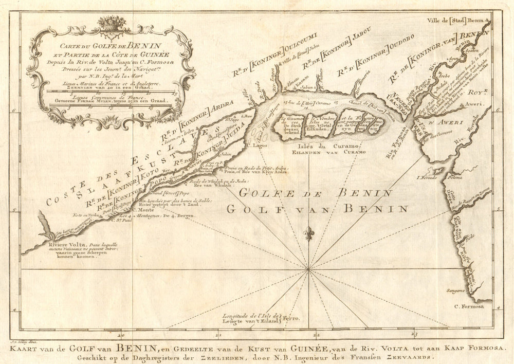 'Carte du Golfe de Benin'. Bight of Benin. Nigeria Lagos BELLIN/SCHLEY 1748 map