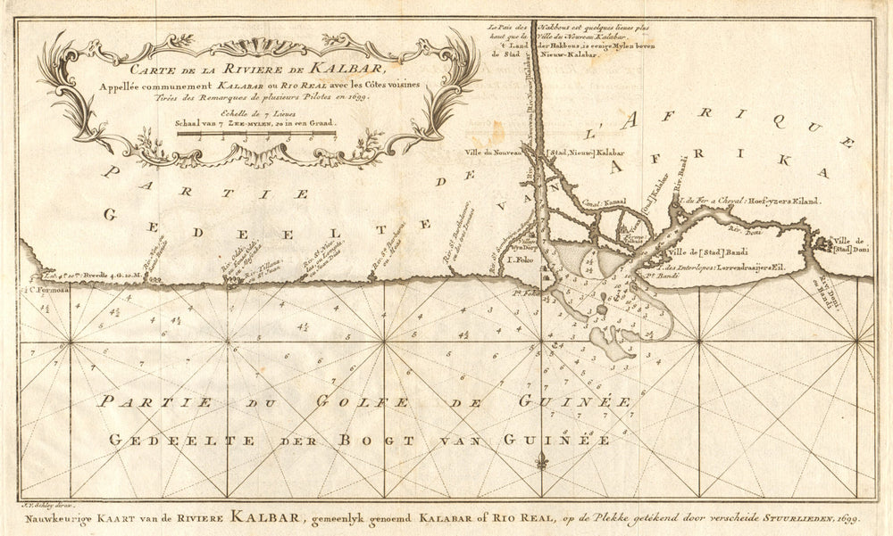 'Carte de la Rivière de Kalbar…'. Calabar River, Nigeria. BELLIN/SCHLEY 1748 map