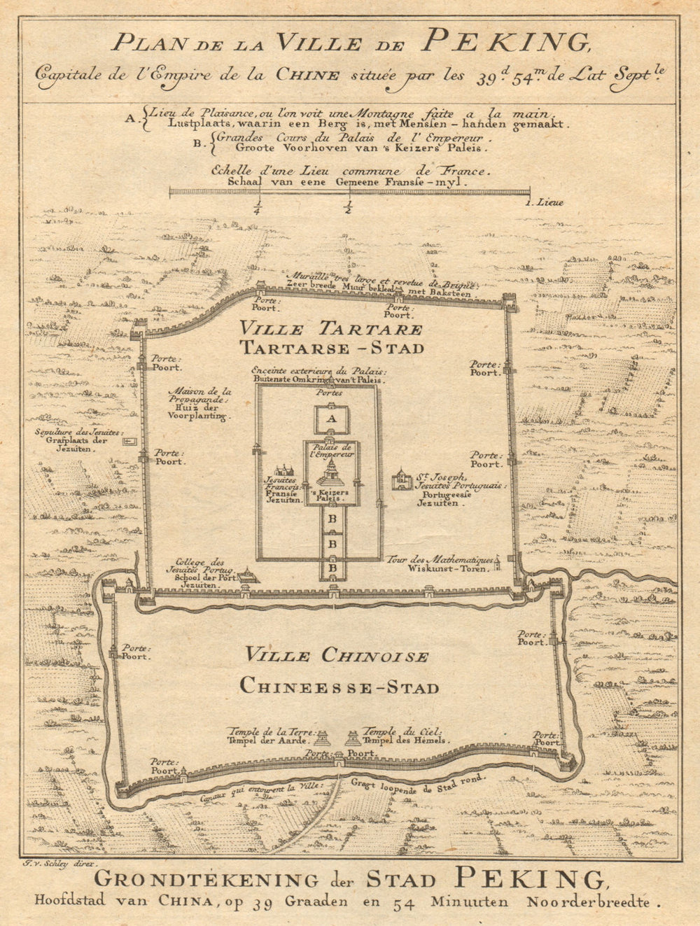 'Plan de la Ville de Peking…'. Beijing city plan. China. BELLIN/SCHLEY 1749 map