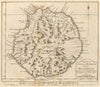 L’Isle de Bourbon, autrefois Mascareigne. Réunion island. BELLIN/SCHLEY 1755 map