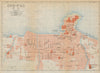 'Chefoo'. Yantai antique town city plan. China 1915 old map chart