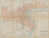 'Shanghai'. Shanghai antique town city plan. China 1915 old map chart