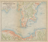 'Environs of Hong Kong & Kowloon' antique town city plan Victoria China 1915 map
