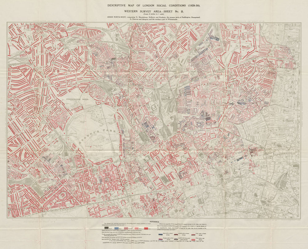BOOTH / LSE POVERTY MAP West End Camden Marylebone S Hampstead Islington 1930