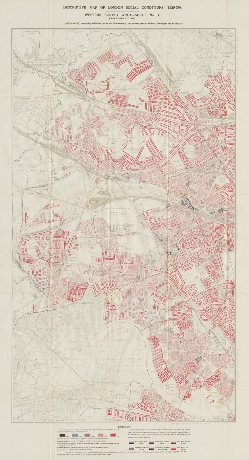 BOOTH /LSE POVERTY MAP Willesden Acton Hammersmith Fulham Brent W Hampstead 1930
