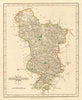 Antique county map of DERBYSHIRE  by JOHN CARY. Original outline colour 1793