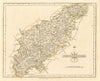 Antique county map of NORTHAMPTONSHIRE by JOHN CARY.Original outline colour 1793