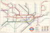 LONDON UNDERGROUND tube map plan. Essex Rd. Ongar. HUTCHISON 1961 old