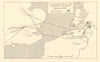 Battle of Arnhem. Airborne Divisions fly-in routes September 1944 1968 old map